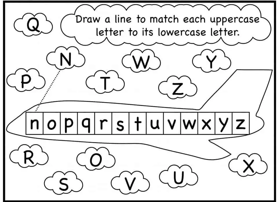 تدريبات الحروف ورك شيت - Uppercase & Lowercase letters Worksheet