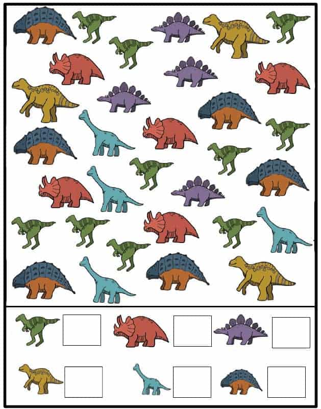 ديناصورات ورك شيت - Dinosaurs worksheet